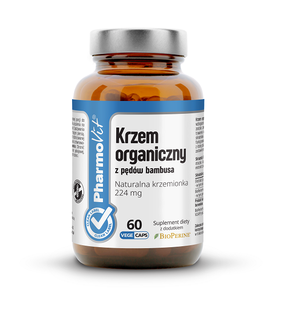 KRZEM ORGANICZNY Z PĘDÓW BAMBUSA (224 mg) BEZGLUTENOWY 60 KAPSUŁEK - PHARMOVIT (CLEAN LABEL)