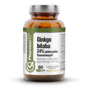MIŁORZĄB JAPOŃSKI - GINKGO BILOBA EKSTRAKT (100 mg) BEZGLUTENOWY 60 KAPSUŁEK - PHARMOVIT (CLEAN LABEL)