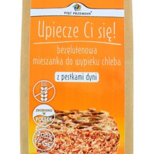 MIESZANKA DO WYPIEKU CHLEBA Z PESTKAMI DYNI BEZ DODATKU CUKRÓW BEZGLUTENOWA 500 g - PIĘĆ PRZEMIAN