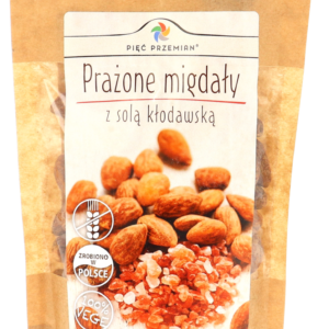 MIGDAŁY PRAŻONE Z SOLĄ KŁODAWSKĄ BEZGLUTENOWE 100 g - PIĘĆ PRZEMIAN