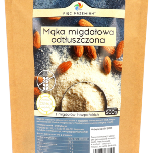 MĄKA MIGDAŁOWA ODTŁUSZCZONA BEZGLUTENOWA 500 g - PIĘĆ PRZEMIAN