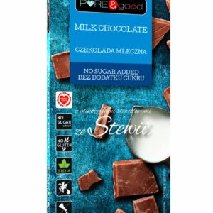 CZEKOLADA MLECZNA ZE STEWIĄ BEZ DODATKU CUKRÓW BEZGLUTENOWA 100 g - PURE&GOOD