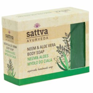 MYDŁO W KOSTCE DO CIAŁA NEEM I ALOES 125 g - SATTVA (AYURVEDA)