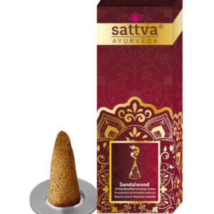 KADZIDEŁKA INDYJSKIE STOŻKOWE SANDAŁOWE (10 szt.) 20 g - SATTVA (AYURVEDA)