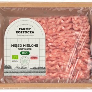 MIĘSO MIELONE WIEPRZOWE SUROWE BIO 300 g - FARMY ROZTOCZA (NA ZAMÓWIENIE)