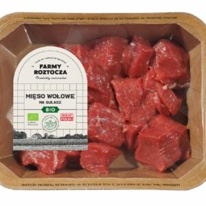 MIĘSO GULASZOWE WOŁOWE SUROWE BIO 300 g - FARMY ROZTOCZA (NA ZAMÓWIENIE)