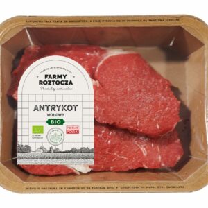 ANTRYKOT WOŁOWY BEZ KOŚCI SUROWY BIO 300 g - FARMY ROZTOCZA (NA ZAMÓWIENIE)