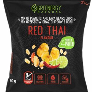 MIESZANKA PROTEINOWA ORZESZKÓW I CHIPSÓW Z BOBU RED THAI 70 g - GREENERGY