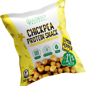 PRZEKĄSKA PROTEINOWA Z CIECIERZYCY O SMAKU CYTRYNY I PIEPRZU 50 g - GREENERGY