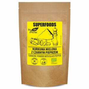 KURKUMA MIELONA Z CZARNYM PIEPRZEM BIO 200 g - BIO PLANET SUPERFOODS