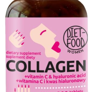 KOLAGEN + KWAS HIALURONOWY + WITAMINA C 300 TABLETEK - DIET-FOOD
