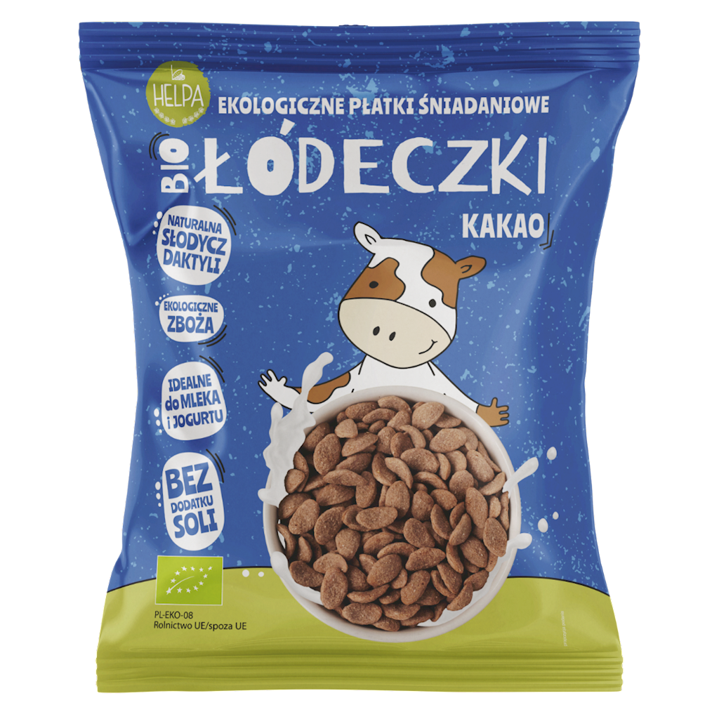 ŁÓDECZKI JAGLANO - ORKISZOWE Z KAKAO BEZ DODATKU CUKRÓW BIO 260 g - HELPA