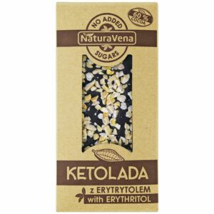 CZEKOLADA GORZKA 60 % Z MIGDAŁAMI KETOLADA 100 g - NATURAVENA