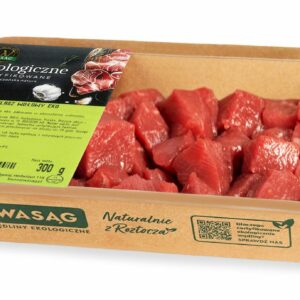 MIĘSO GULASZOWE WOŁOWE SUROWE BIO 300 g - WASĄG (NA ZAMÓWIENIE)