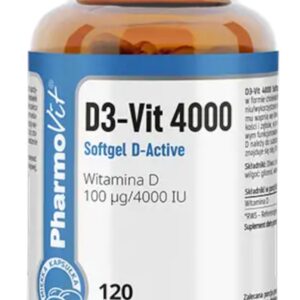 WITAMINA D3-VIT 100 mcg (4000 j.m) BEZGLUTENOWA 120 KAPSUŁEK - PHARMOVIT (CLEAN LABEL)