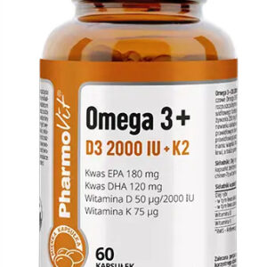 OMEGA-3 + WITAMINA D3 + K2 BEZGLUTENOWA 60 KAPSUŁEK - PHARMOVIT (CLEAN LABEL)