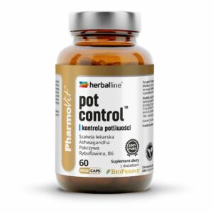 KAPSUŁKI NA KONTROLĘ POTLIWOŚCI (POT CONTROL) BEZGLUTENOWE 60 szt. - PHARMOVIT (HERBALLINE)