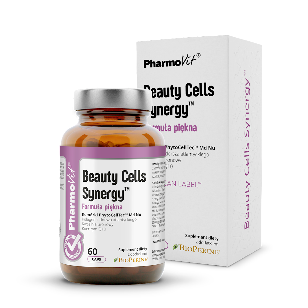KAPSUŁKI NA PIĘKNY WYGLĄD (BEAUTY CELLS SYNERGY) BEZGLUTENOWE 60 szt. - PHARMOVIT (CLEAN LABEL)