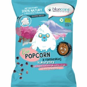 POPCORN Z NIEBIESKIEJ KUKURYDZY Z OLEJEM KOKOSOWYM I SOLĄ HIMALAJSKĄ BEZGLUTENOWY BIO 50 g - BLUECORN