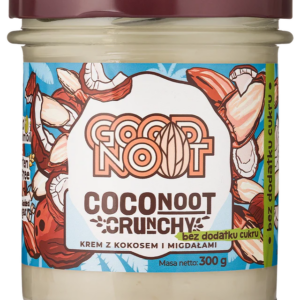KREM MIGDAŁOWO - KOKOSOWY CRUNCHY BEZ DODATKU CUKRÓW BEZGLUTENOWY 300 g - GOOD NOOT