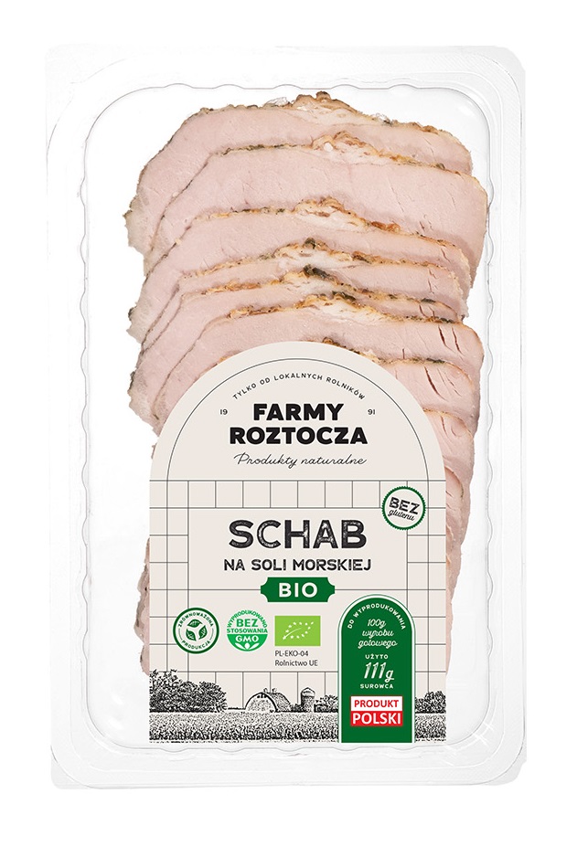 SCHAB NA SOLI MORSKIEJ PLASTRY BIO 100 g - FARMY ROZTOCZA (NA ZAMÓWIENIE)