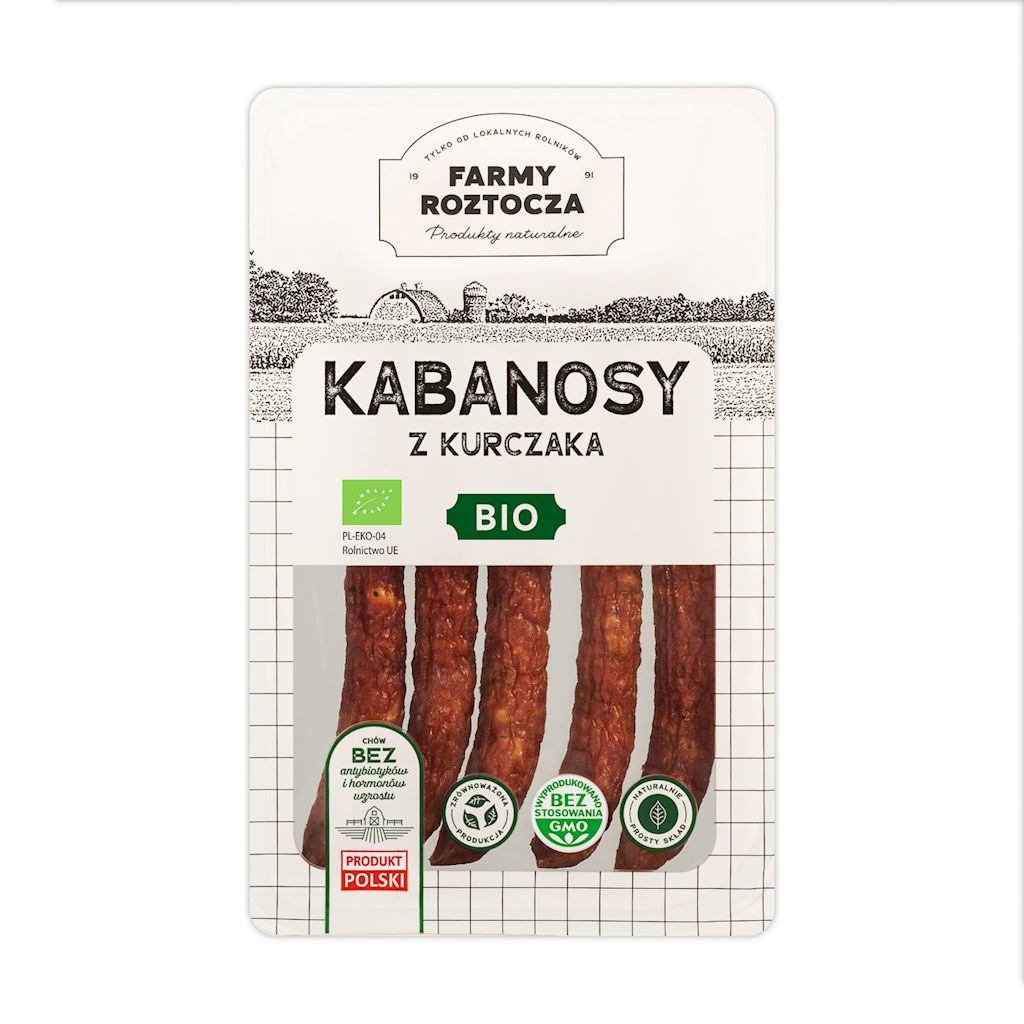 KABANOSY Z KURCZAKA BIO 150 g - FARMY ROZTOCZA (NA ZAMÓWIENIE)