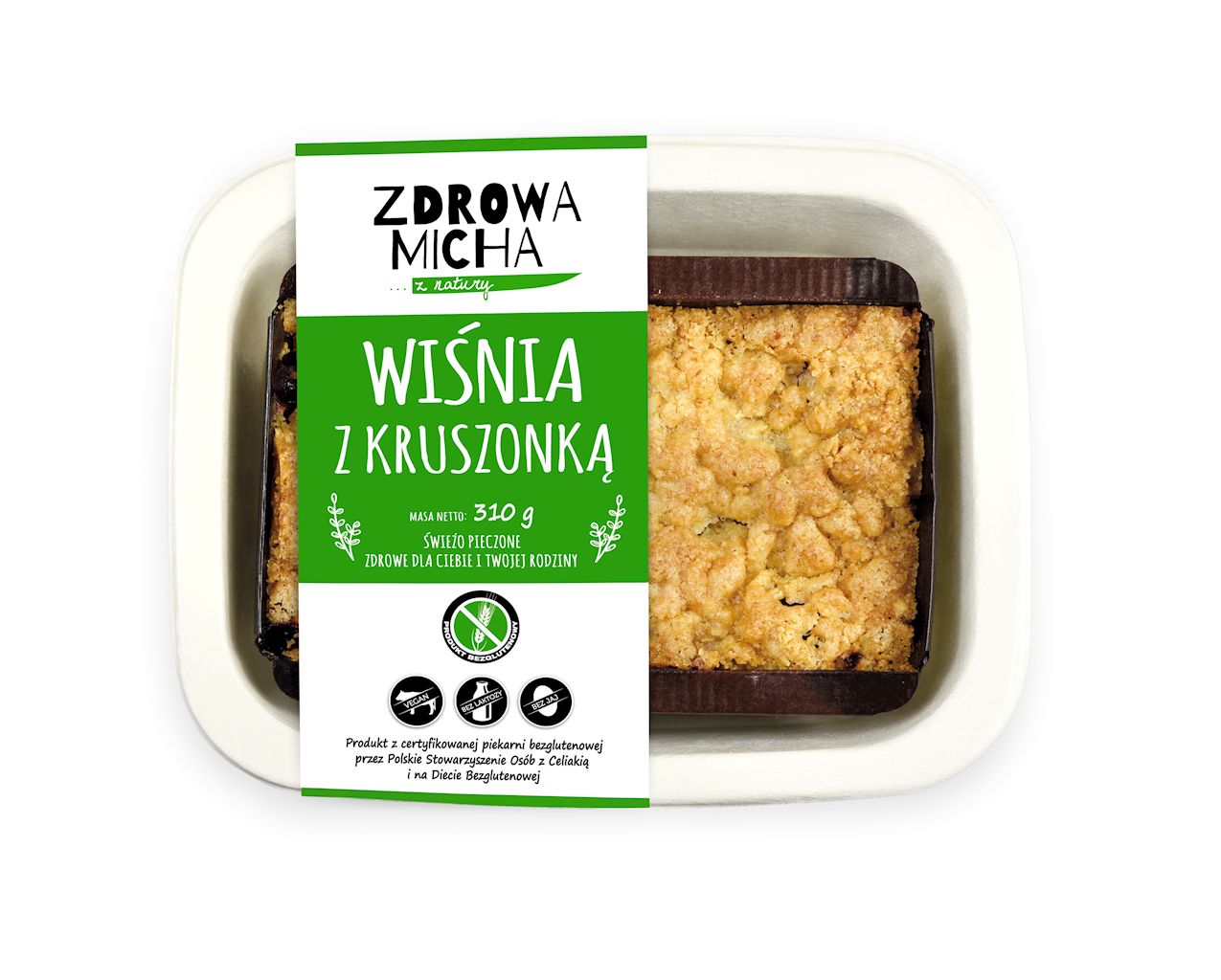 CIASTO KRUCHE Z WIŚNIAMI BEZGLUTENOWE 240 g - ZDROWA MICHA (NA ZAMÓWIENIE)