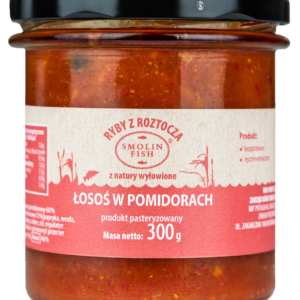 ŁOSOŚ W POMIDORACH BEZGLUTENOWY 300 g - SMOLIN FISH (NA ZAMÓWIENIE)