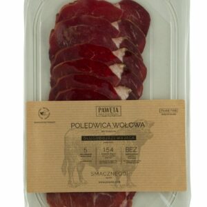 POLĘDWICA WOŁOWA DOJRZEWAJĄCA PLASTRY BEZGLUTENOWA 65 g - PAWĘTA