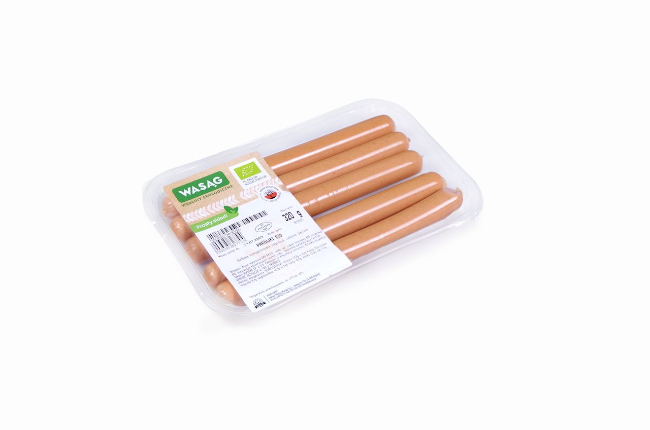 PARÓWKI BIO (5 szt.) 320 g - WASĄG (NA ZAMÓWIENIE)