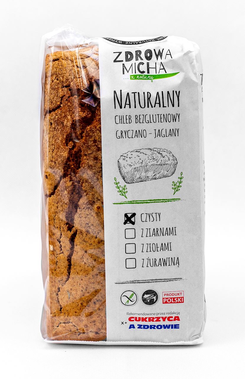 CHLEB CZYSTY GRYCZANO - JAGLANY BEZGLUTENOWY 600 g - ZDROWA MICHA (NA ZAMÓWIENIE)