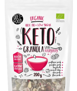 GRANOLA MALINOWA BEZ DODATKU CUKRÓW KETO BIO 200 g - DIET-FOOD