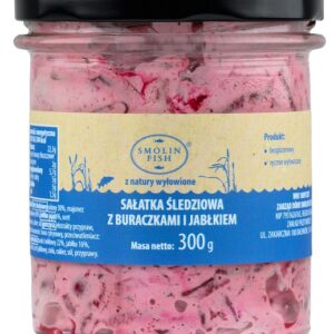 SAŁATKA ŚLEDZIOWA Z BURACZKIEM I JABŁKIEM 300 g - SMOLIN FISH (NA ZAMÓWIENIE)