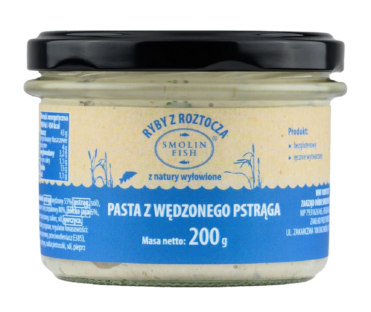 PASTA Z PSTRĄGA WĘDZONEGO BEZGLUTENOWA 200 g - SMOLIN FISH (NA ZAMÓWIENIE)
