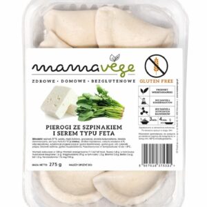 PIEROGI ZE SZPINAKIEM I SEREM TYPU FETA BEZGLUTENOWE 275 g - MAMA VEGE