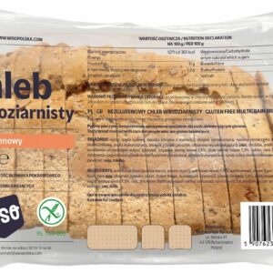 CHLEB WIELOZIARNISTY KROJONY BEZGLUTENOWY 350 g - WISO
