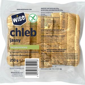 CHLEB JASNY KROJONY BEZGLUTENOWY 250 g - WISO