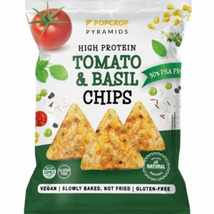CHRUPKI PIRAMIDKI PROTEINOWE O SMAKU POMIDORA Z BAZYLIĄ BEZGLUTENOWE 60 g - POPCROP