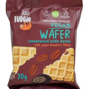 WAFELEK Z KREMEM KAKAOWO - ORZECHOWYM SŁODZONY DAKTYLAMI BIO 30 g - ME GUSTO (SUPER FUDGIO)