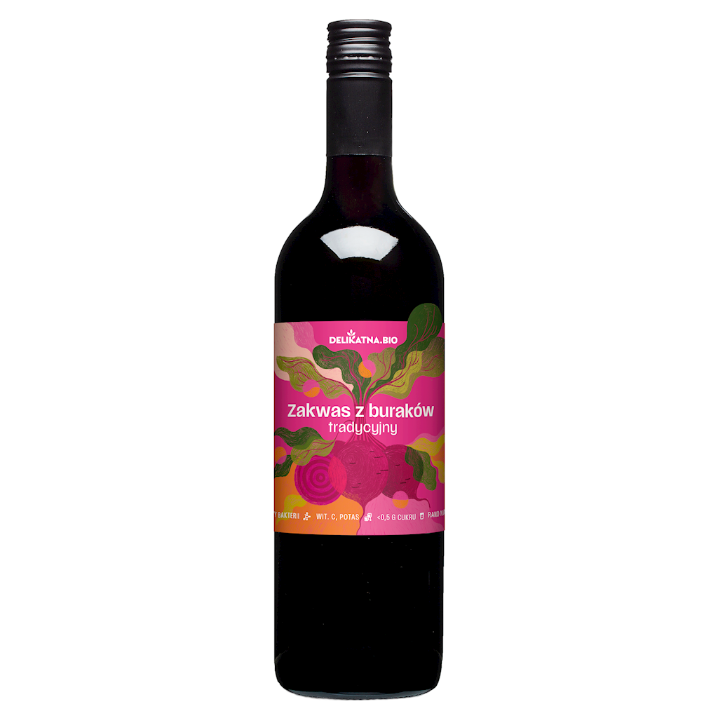 ZAKWAS Z BURAKÓW TRADYCYJNY BIO 750 ml - DELIKATNA