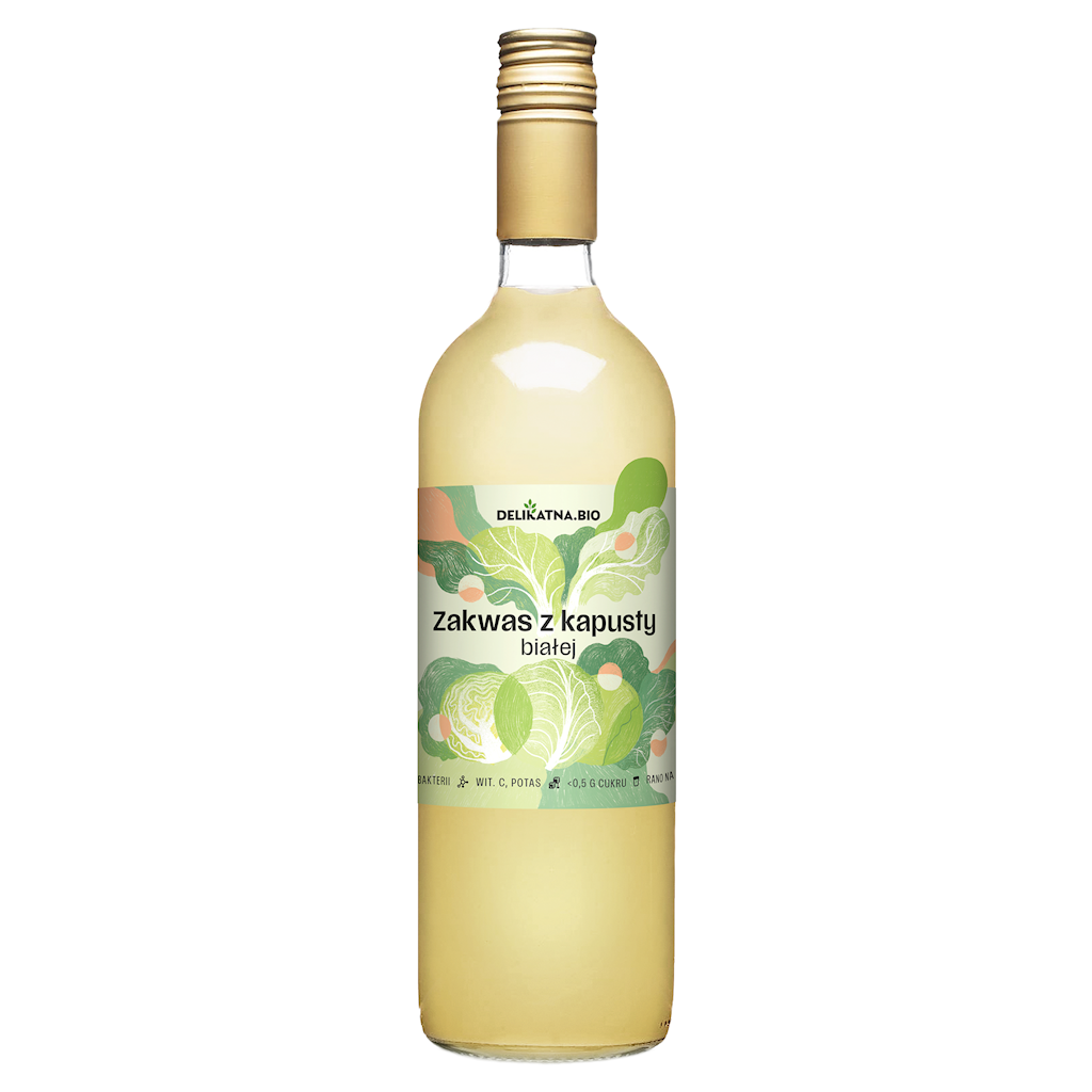 ZAKWAS Z KAPUSTY BIAŁEJ BIO 750 ml - DELIKATNA