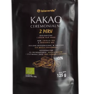 KAKAO CEREMONIALNE - TABLICZKA GORZKA 100 % KAKAO BIO 125 g - ISLAVERDE (SEGURA)