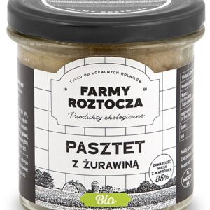 PASZTET DROBIOWO - WIEPRZOWY Z ŻURAWINĄ BIO 180 g (SŁOIK) - FARMY ROZTOCZA