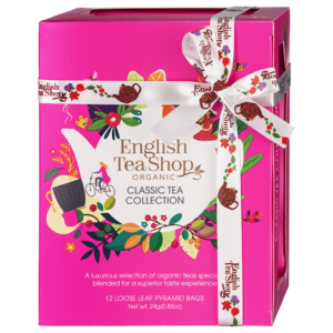 KOLEKCJA HERBAT I HERBATEK KLASYCZNYCH BIO PIRAMIDKI (CLASSIC RÓŻOWE – 12 SMAKÓW) (12 x 2 g) 24 g - ENGLISH TEA SHOP ORGANIC