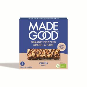 BATONY GRANOLA CRUNCHY SMAK WANILIA W POLEWIE CZEKOLADOWEJ BEZGLUTENOWE BIO (5 x 24 g) 120 g - MADEGOOD
