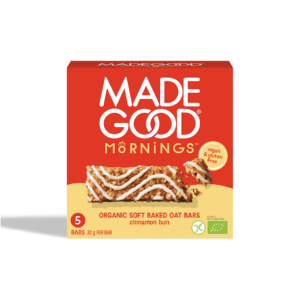 BATONY OWSIANE SOFT Z CYNAMONEM W POLEWIE WANILIOWEJ BEZGLUTENOWE BIO (5 x 30 g) 150 g - MADEGOOD MORNINGS