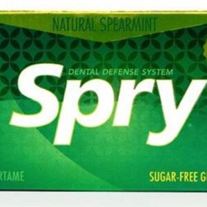GUMA DO ŻUCIA Z KSYLITOLEM O SMAKU MIĘTY KĘDZIERZAWEJ BEZGLUTENOWA (10 szt.) 12 g - SPRY