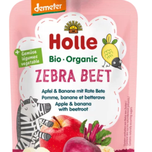 MUS BURACZANA ZEBRA (JABŁKO - BANAN - BURAK) BEZ DODATKU CUKRÓW BEZGLUTENOWA OD 6 MIESIĄCA DEMETER BIO 100 g - HOLLE