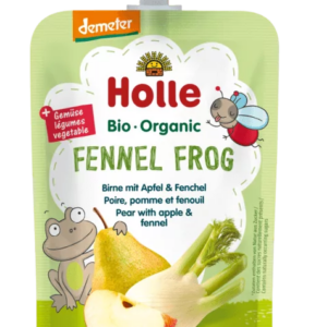 MUS KOPERKOWA ŻABA (GRUSZKA - JABŁKO - KOPER WŁOSKI) BEZ DODATKU CUKRÓW BEZGLUTENOWA OD 6 MIESIĄCA DEMETER BIO 100 g - HOLLE