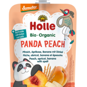 MUS BRZOSKWINIOWA PANDA (BRZOSKWINIA - BANAN - MORELA - ORKISZ) BEZ DODATKU CUKRÓW OD 8 MIESIĄCA DEMETER BIO 100 g - HOLLE